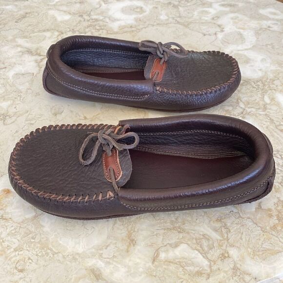 Handcrafted Top Grain Buffalo Leather Moccasins - Picture 4 of 12